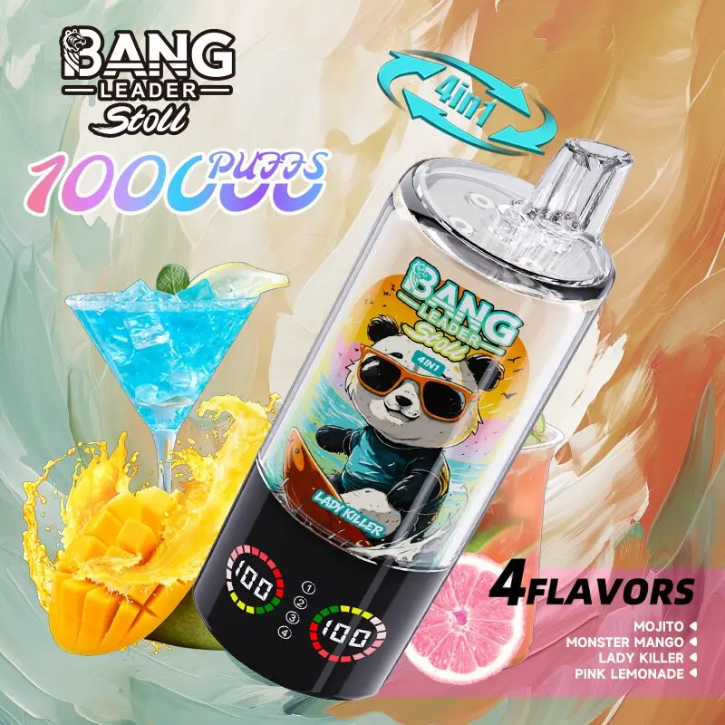 【New Arrive】Bang Leader Stoll 100K 100000 Puffs 4 in 1 Flavors & Quad Mesh Coil LED Display Disposable Vape