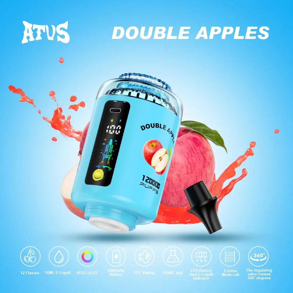 ATVS 120000 120K Puffs Hookah Head LED Display DTL Disposable Vape