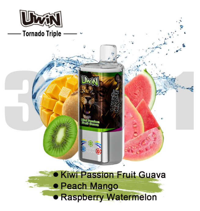 【New Arrive】Uwin Tornado Triple 60000 60K Puffs 3 in 1 Flavors Original Rechargeable LED Display Disposable Vape