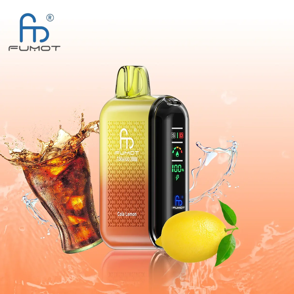 Fumot Tornado 20000 20K Puffs Vape Dual Mesh LED Display Disposable Vape