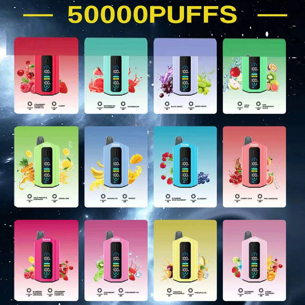 Bang Leader 50000 50K Puffs 2% 3% 5% Nicotine Double Taste LCD Display Disposable Vape(Box of 3)