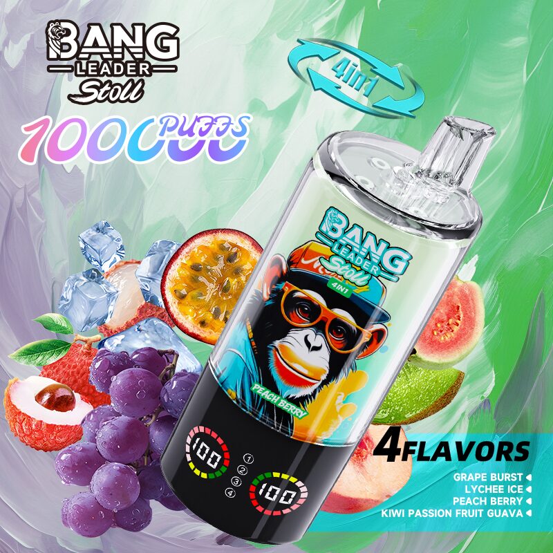 【New Arrive】Bang Leader Stoll 100K 100000 Puffs 4 in 1 Flavors & Quad Mesh Coil LED Display Disposable Vape
