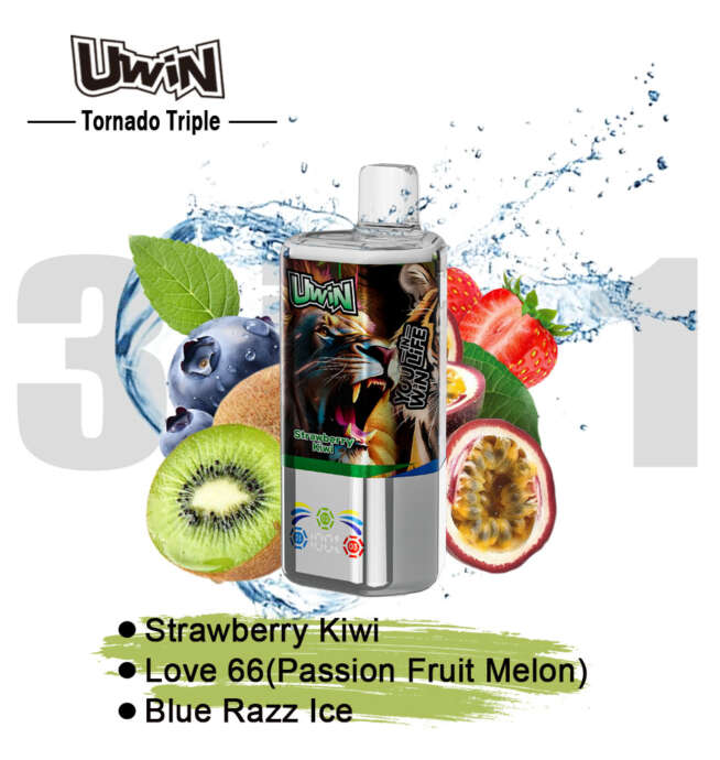 【New Arrive】Uwin Tornado Triple 60000 60K Puffs 3 in 1 Flavors Original Rechargeable LED Display Disposable Vape