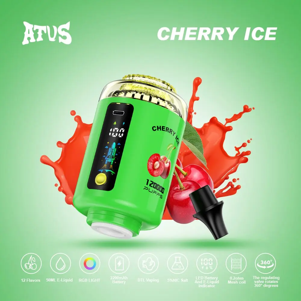 ATVS 120000 120K Puffs Hookah Head LED Display DTL Disposable Vape