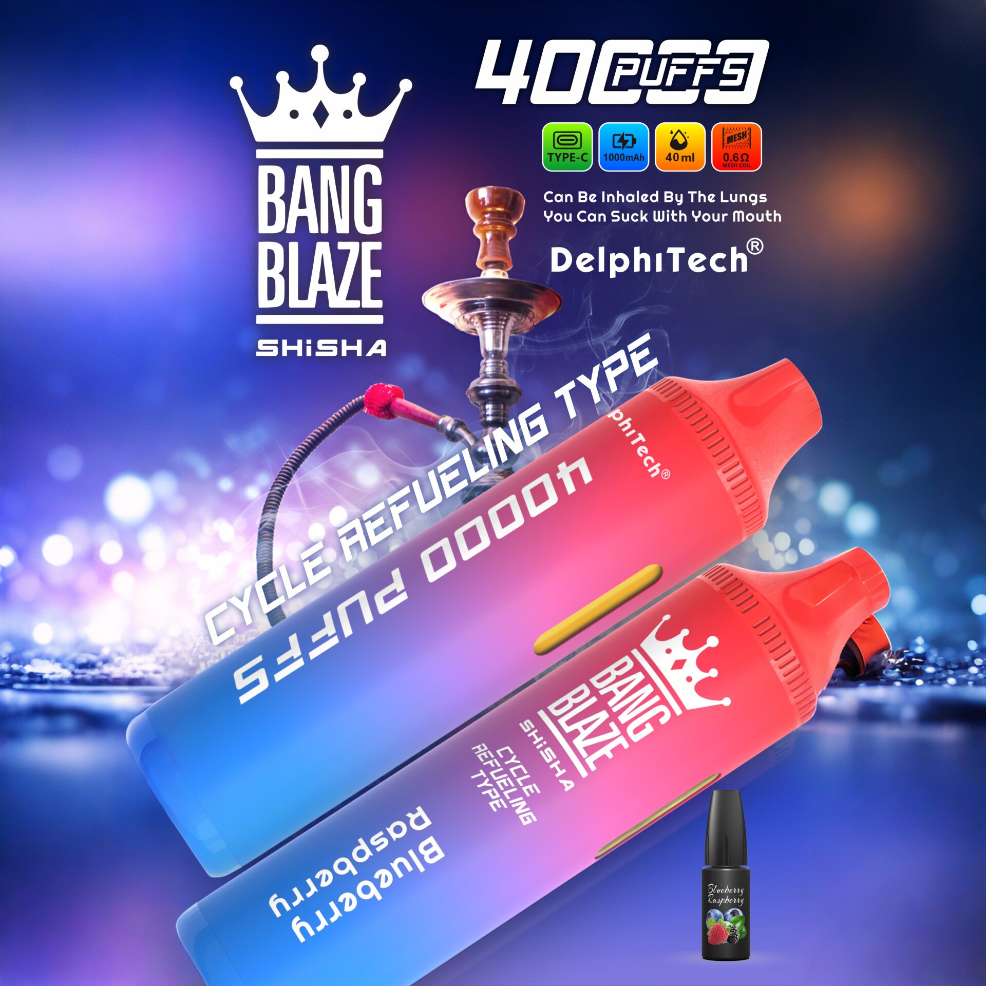 Bang Blaze 40k 40000 Puffs 2% 5% Nicotine Riginal Refillable Oil Vape(Box of 3)