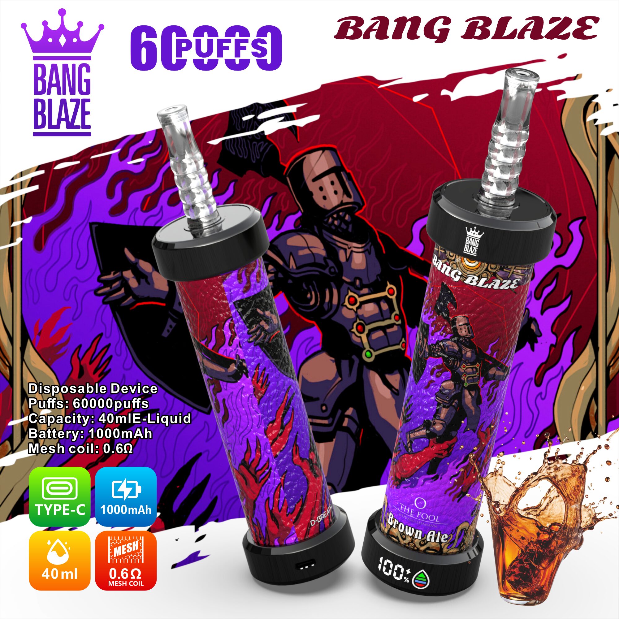 Bang Blaze 60k 60000 Puffs Latest Original LCD Display Disposable Vape