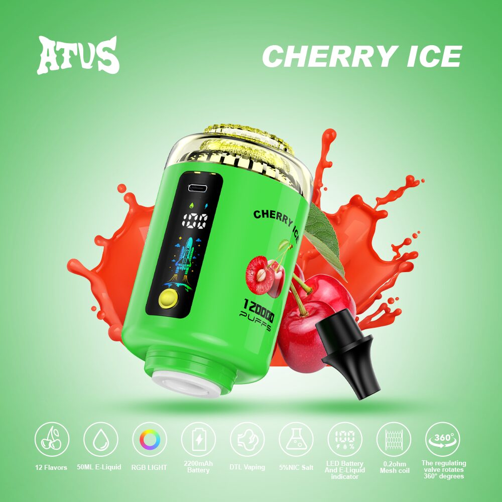 ATVS 120000 120K Puffs Hookah Head LED Display DTL Disposable Vape