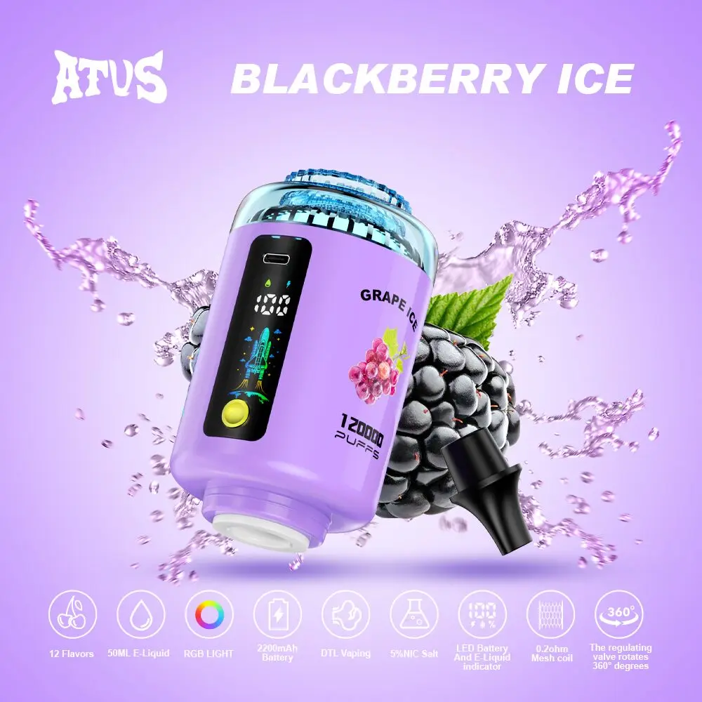 ATVS 120000 120K Puffs Hookah Head LED Display DTL Disposable Vape