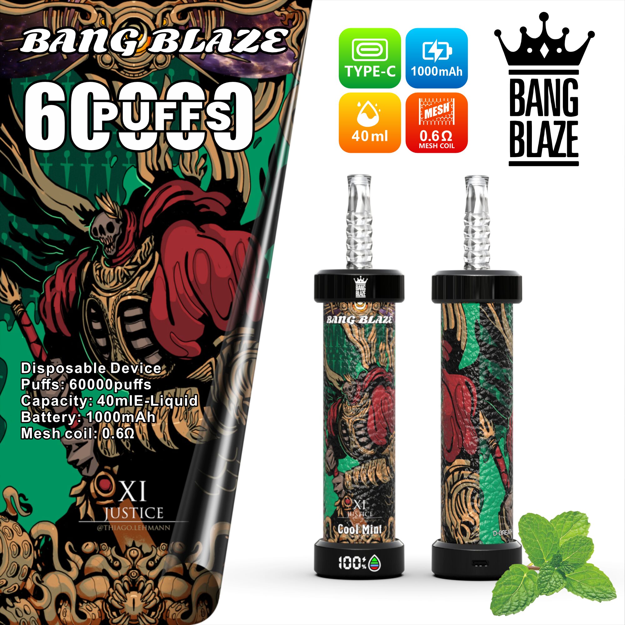 Bang Blaze 60k 60000 Puffs Latest Original LCD Display Disposable Vape