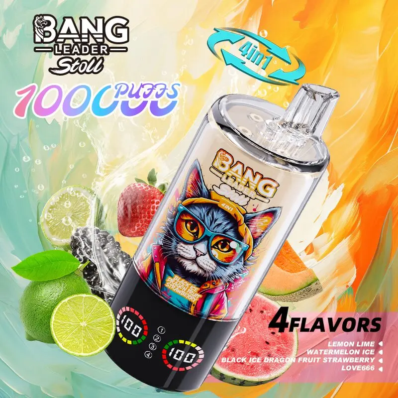 【New Arrive】Bang Leader Stoll 100K 100000 Puffs 4 in 1 Flavors & Quad Mesh Coil LED Display Disposable Vape
