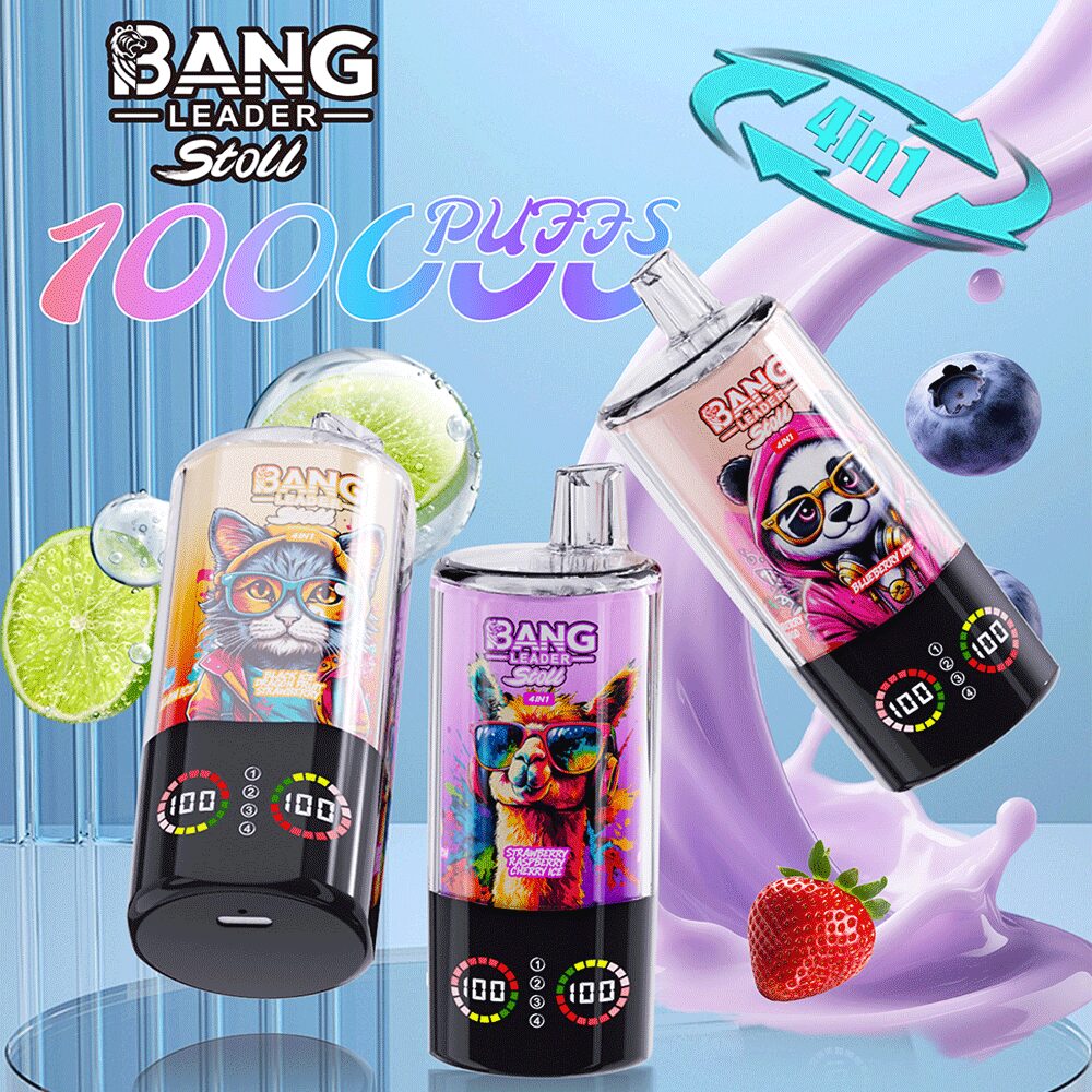 【New Arrive】Bang Leader Stoll 100K 100000 Puffs 4 in 1 Flavors & Quad Mesh Coil LED Display Disposable Vape