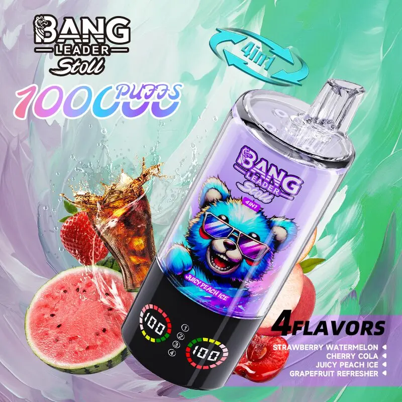 【New Arrive】Bang Leader Stoll 100K 100000 Puffs 4 in 1 Flavors & Quad Mesh Coil LED Display Disposable Vape