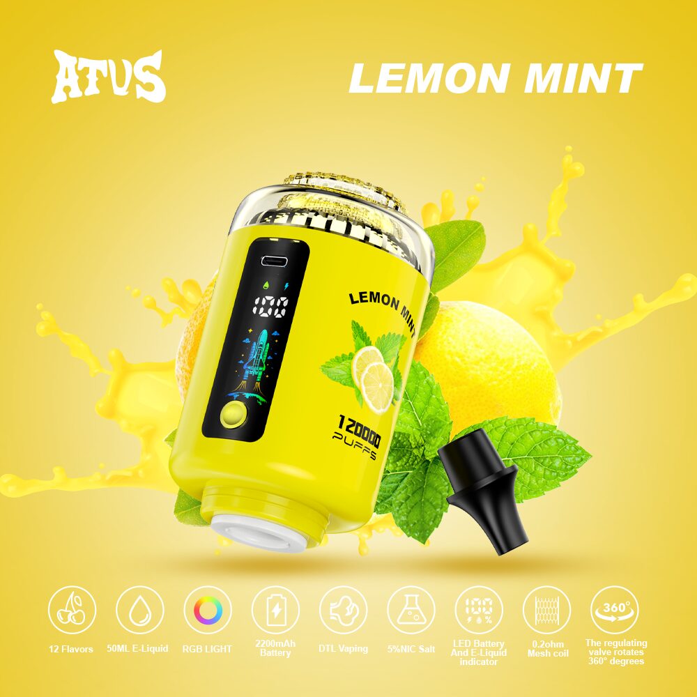 ATVS 120000 120K Puffs Hookah Head LED Display DTL Disposable Vape
