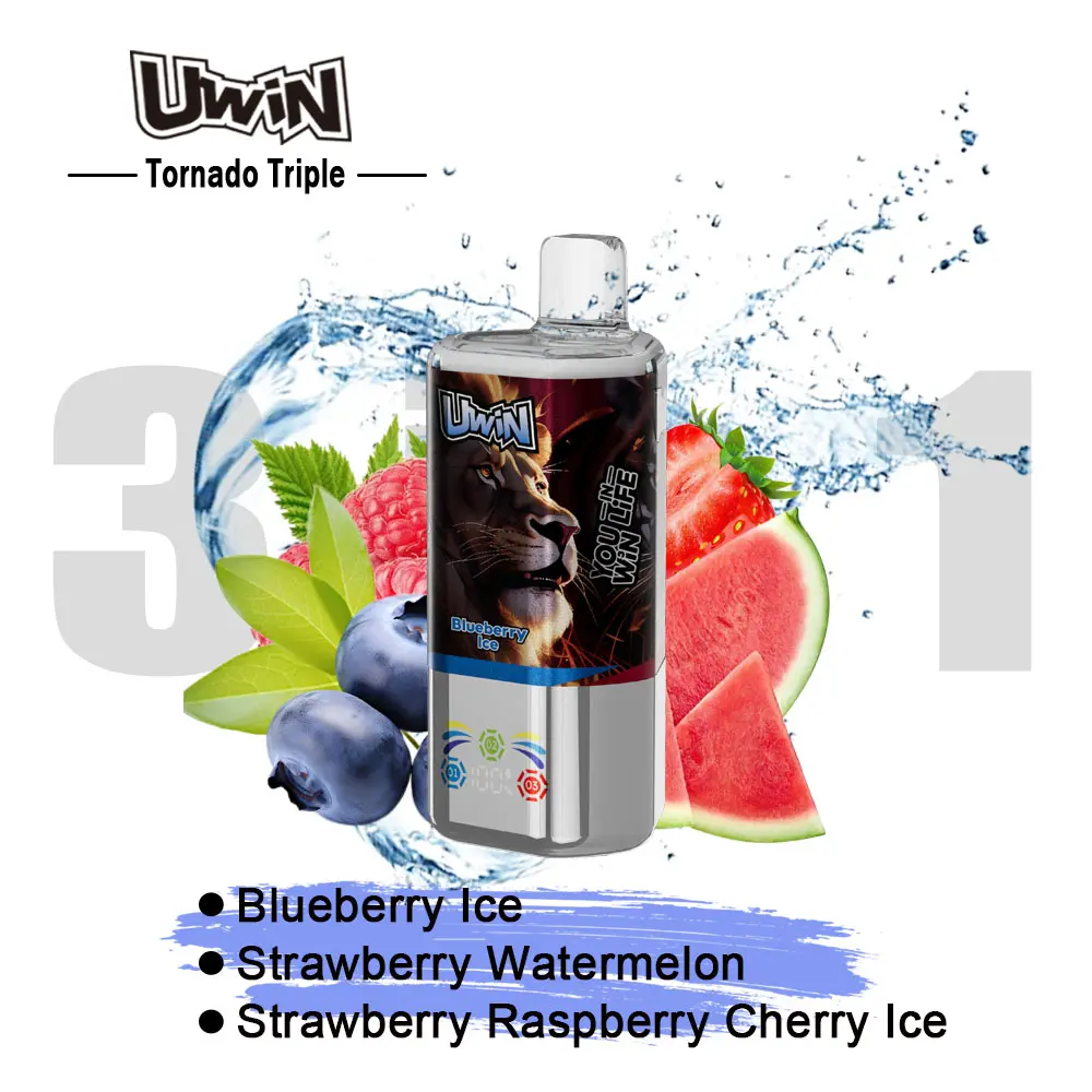 【New Arrive】Uwin Tornado Triple 60000 60K Puffs 3 in 1 Flavors Original Rechargeable LED Display Disposable Vape