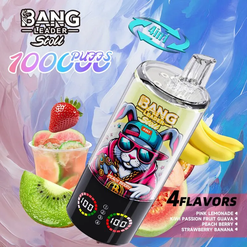 【New Arrive】Bang Leader Stoll 100K 100000 Puffs 4 in 1 Flavors & Quad Mesh Coil LED Display Disposable Vape