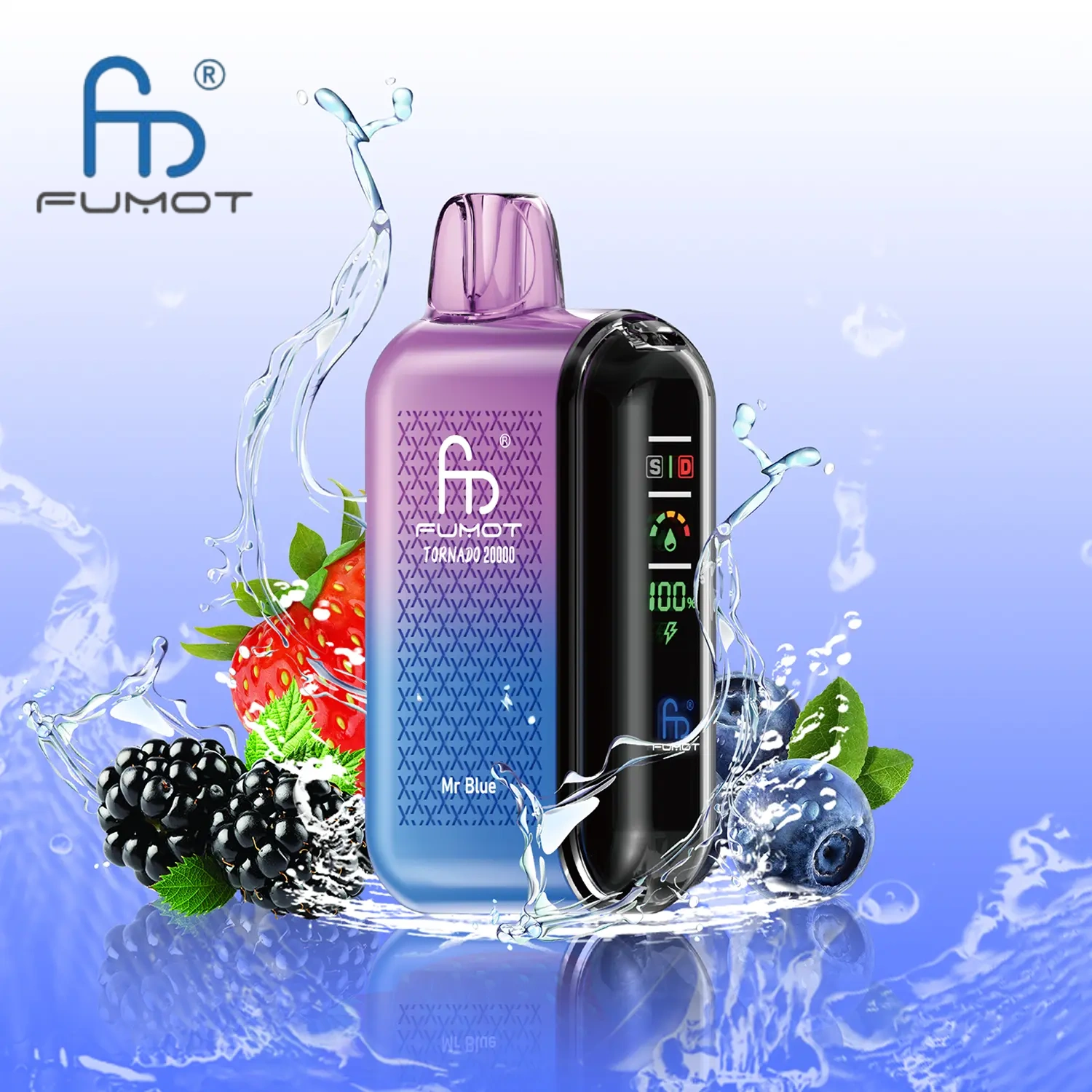 Fumot Tornado 20000 20K Puffs Vape Dual Mesh LED Display Disposable Vape